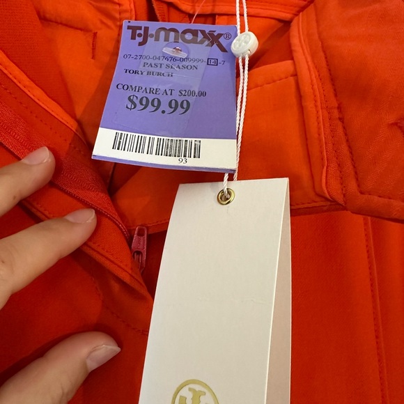 NWT Tory Burch Vanner Pant Slim Tailored Orange Pants - Picture 6 of 9